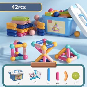 Jeu de Construction Magnétique Enfant 3 ans – Blocs Aimantés Éducatifs 2D 3D